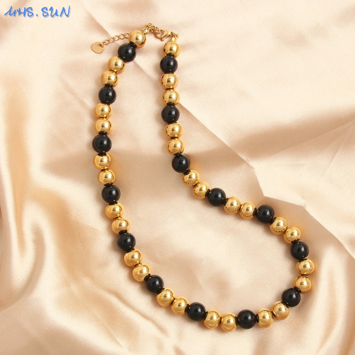 Golden Pearl Bead Necklace