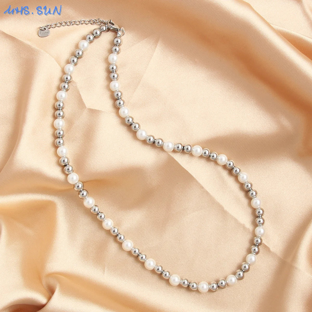Golden Pearl Bead Necklace