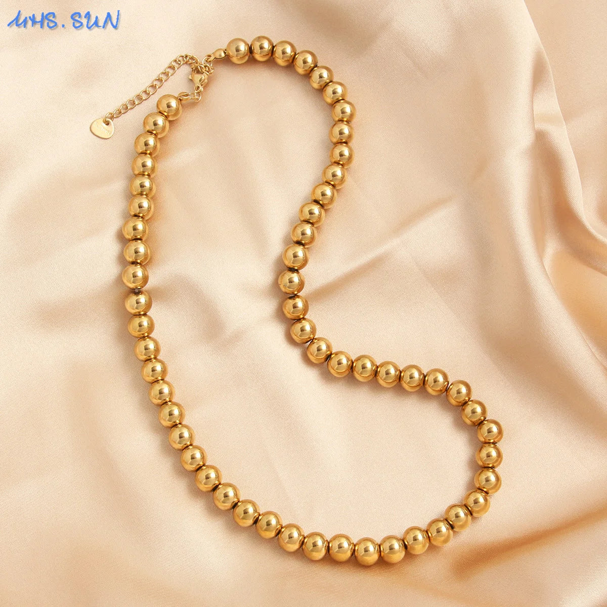 Golden Pearl Bead Necklace