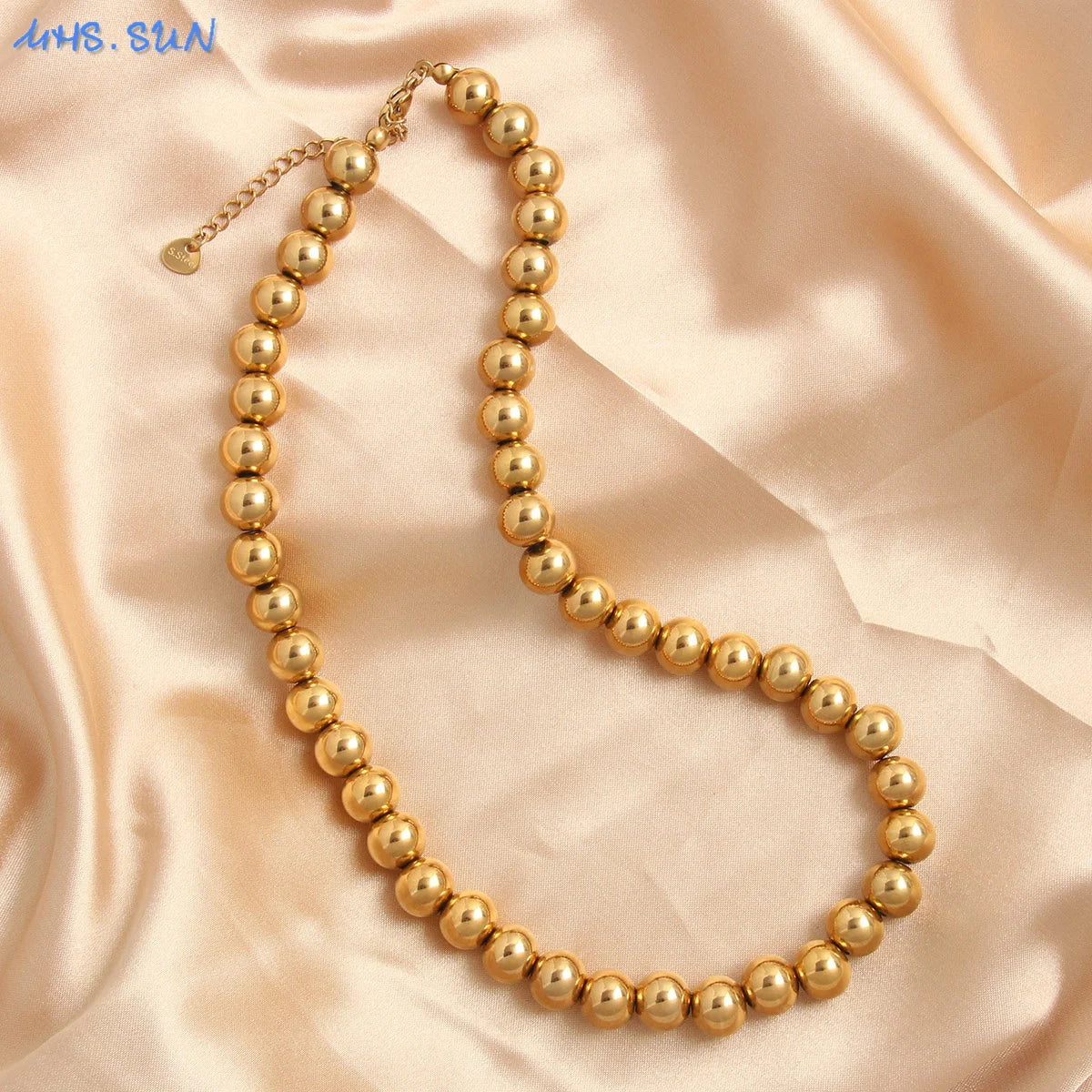 Golden Pearl Bead Necklace