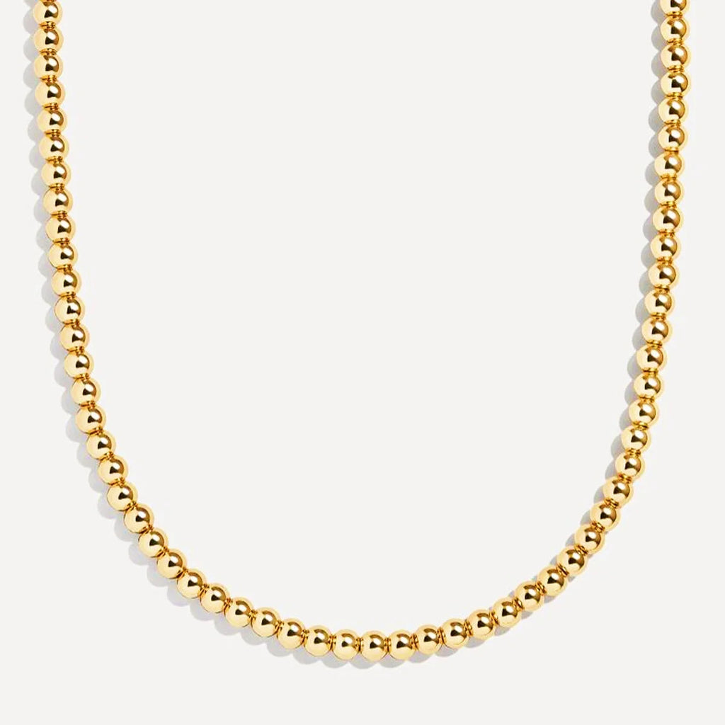 Golden Pearl Bead Necklace
