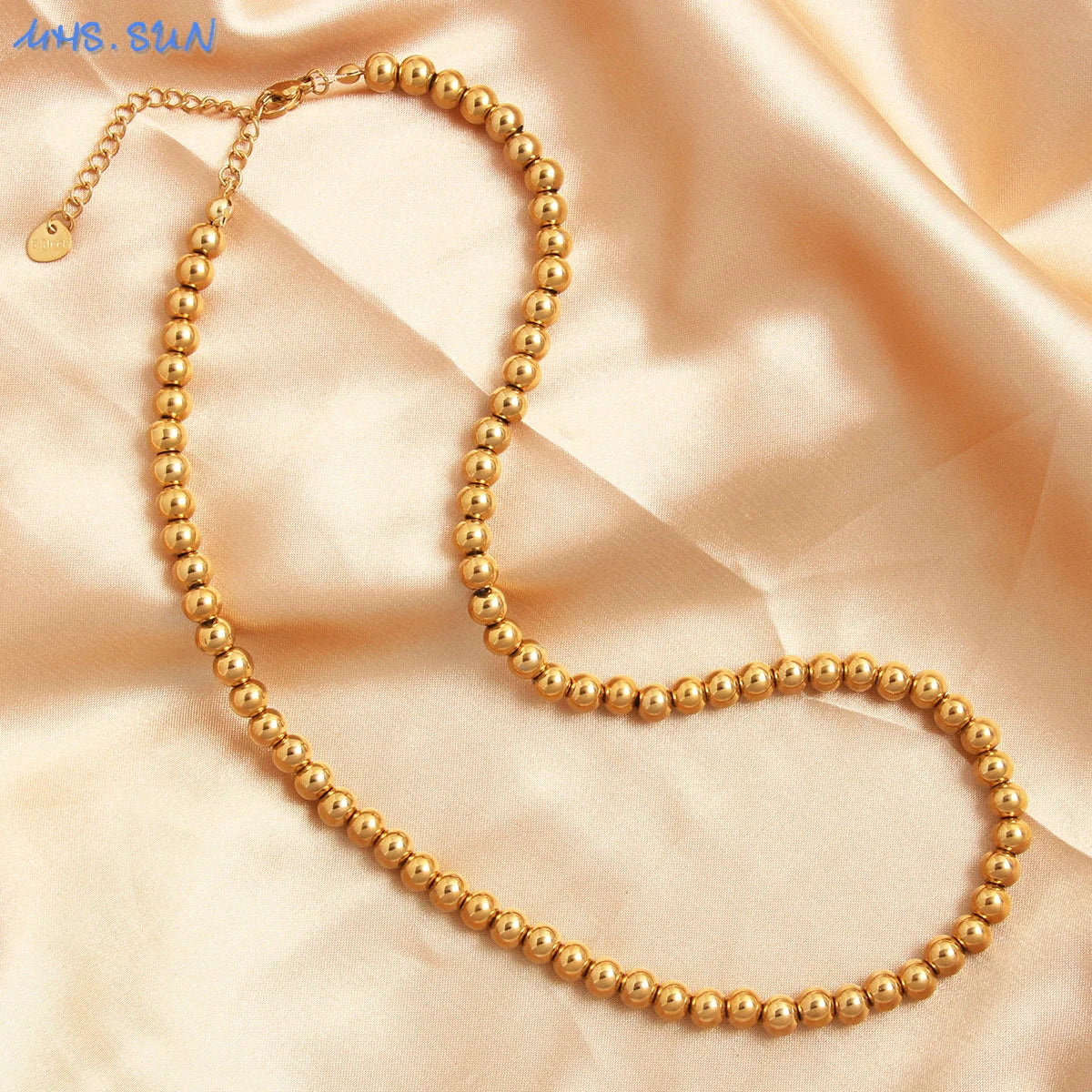 Golden Pearl Bead Necklace
