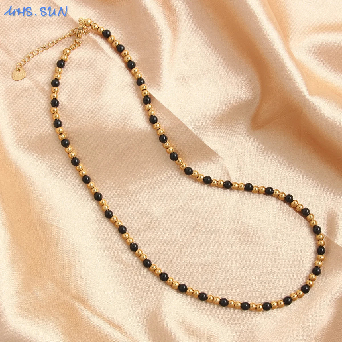 Golden Pearl Bead Necklace