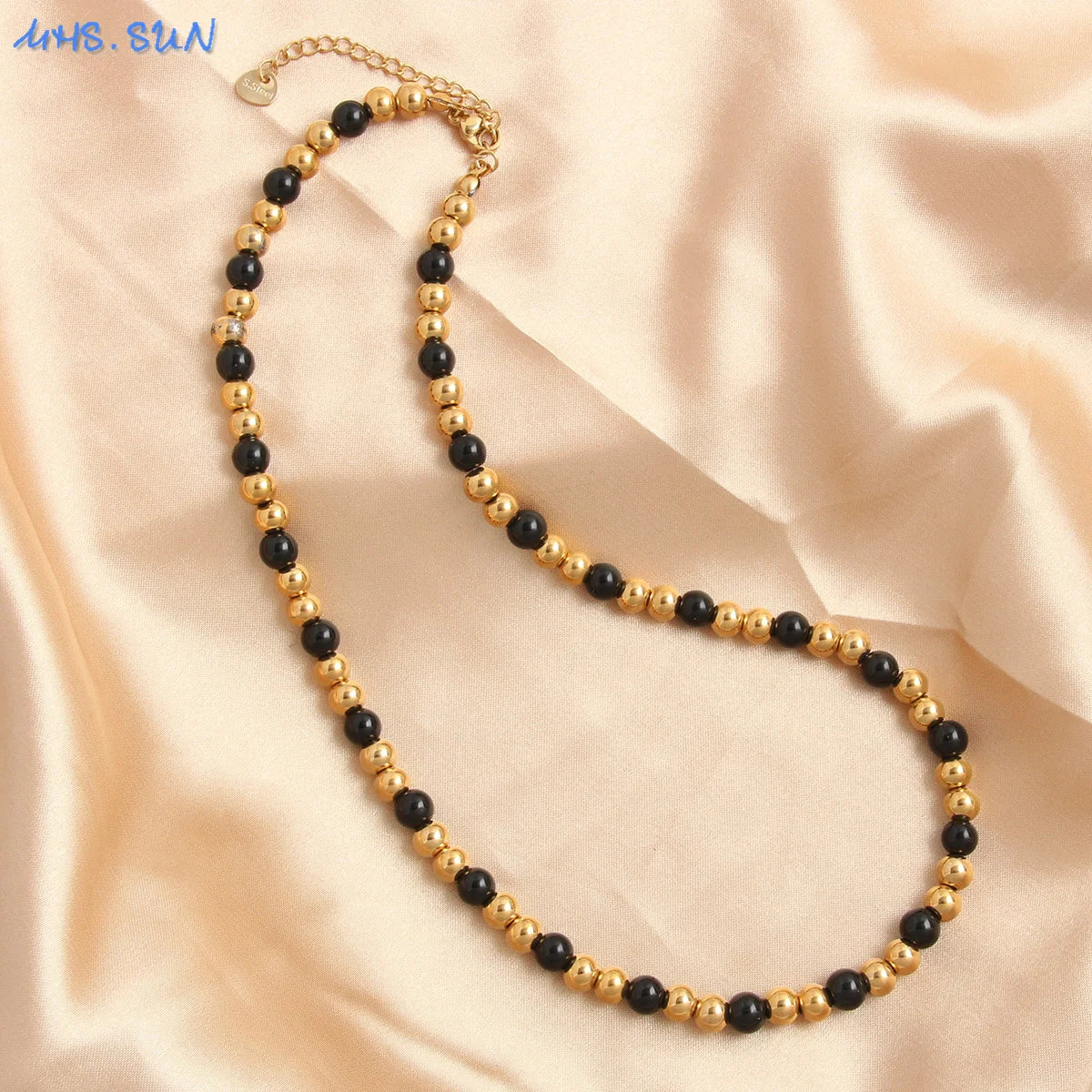 Golden Pearl Bead Necklace