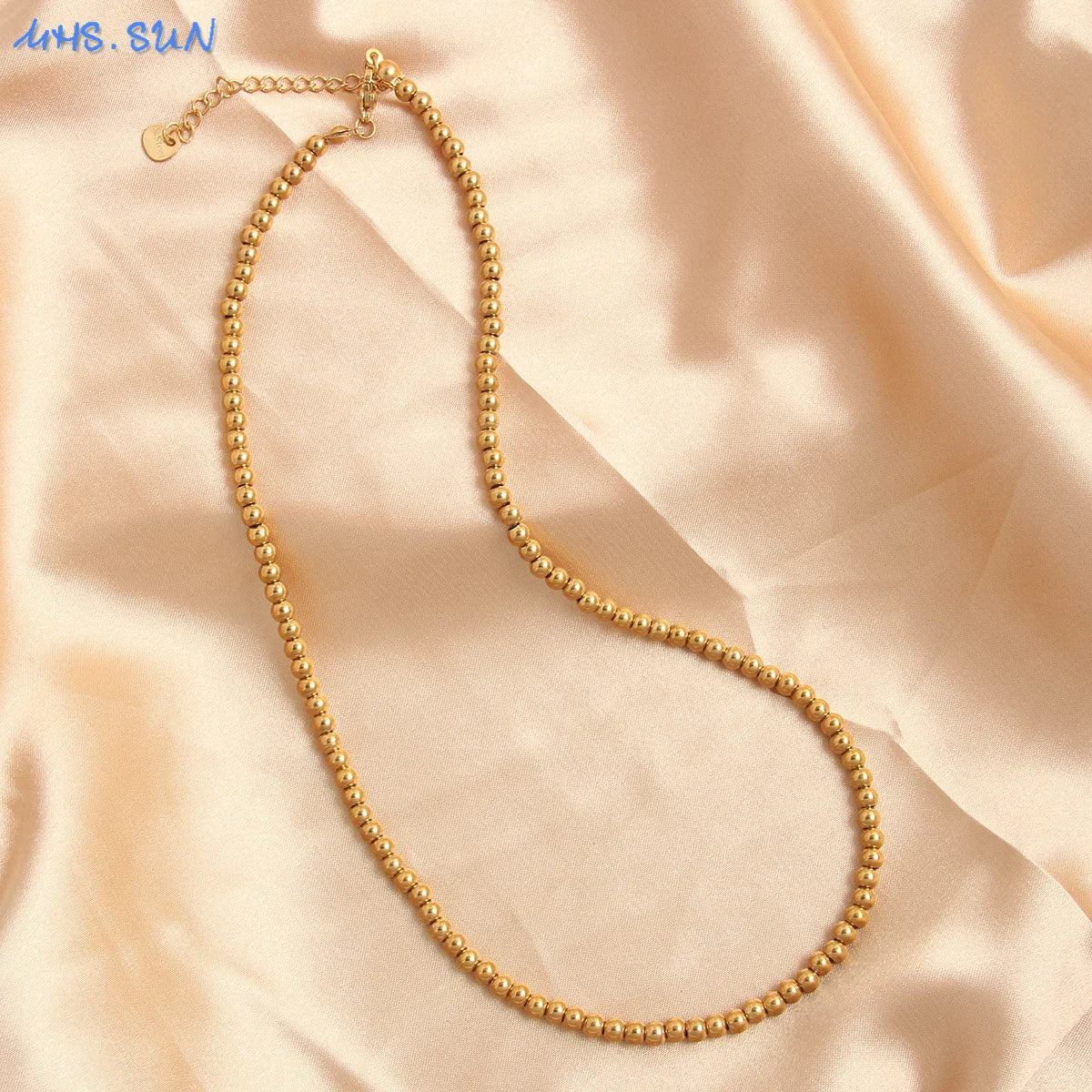 Golden Pearl Bead Necklace