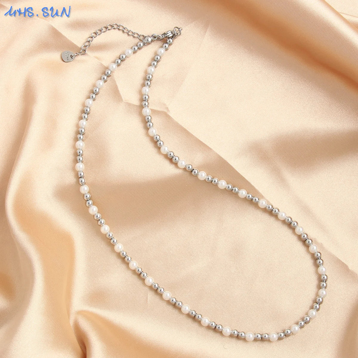 Golden Pearl Bead Necklace